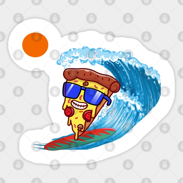 Pizza Surfer Sticker by eXpressyUorSelf.ART